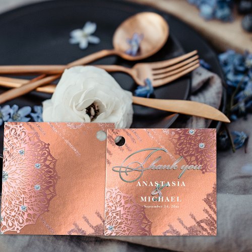 Rose Gold Foil Luxury Glam Elegant Stylish Wedding Favor Tags