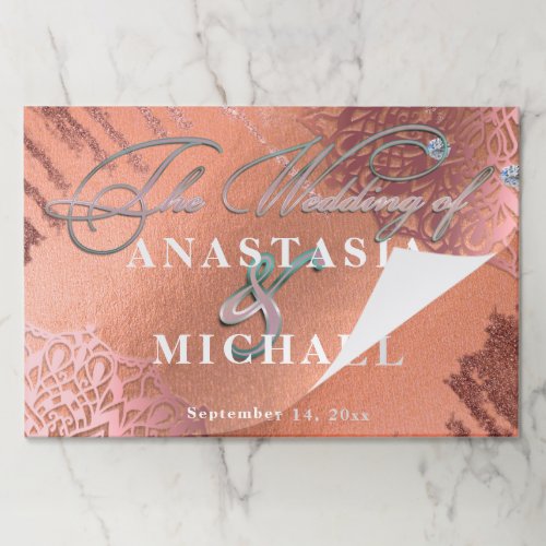 Rose Gold Foil Luxury Glam Elegant Stylish Wedding Paper Pad