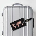 Rose Gold Foil Metallic World Map Luggage Luggage Tag<br><div class="desc">This design was created though digital art. It may be personalized in the area provide or customizing by choosing the click to customize further option and changing the name, initials or words. You may also change the text color and style or delete the text for an image only design. Contact...</div>