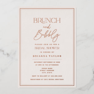 Rose Gold Foil Minimalist Elegant Bridal Shower Invitation