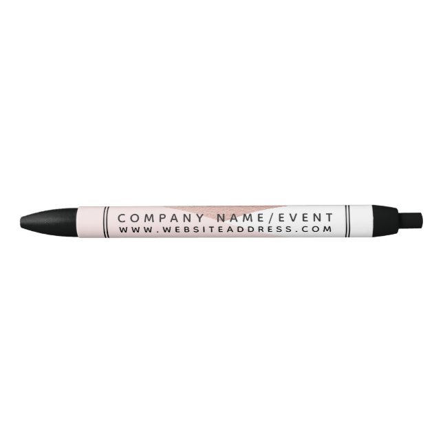 Rose Gold Foil, Modern Geometric Company/Event Pen (Front)