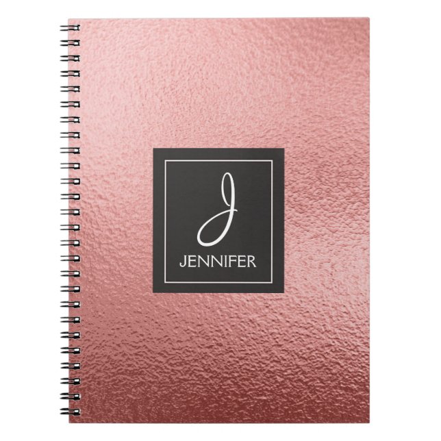 Rose Gold Foil Monogram Notebook (Front)