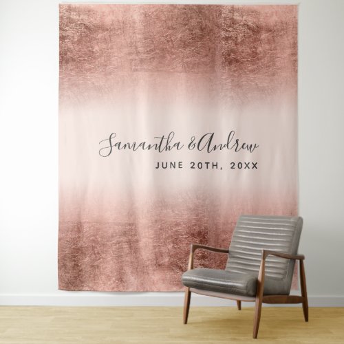 Rose gold foil ombre blush wedding backdrop