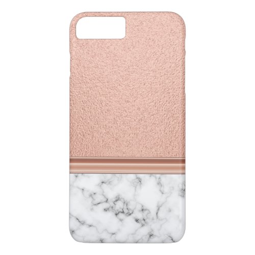 Rose Gold Foil on Marble iPhone 8 Plus7 Plus Case