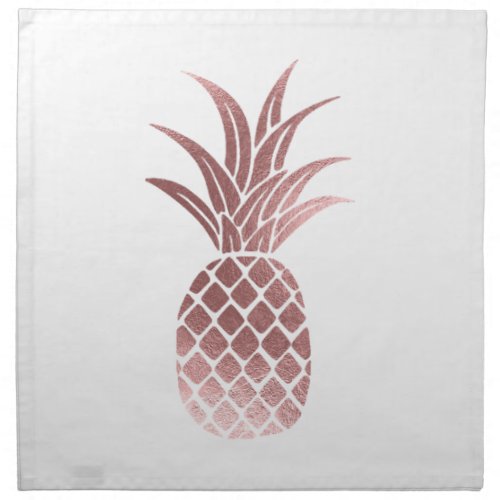 Rose Gold Foil Pineapple Cloth Napkins