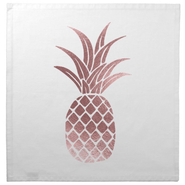 Rose Gold Foil Pineapple Cloth Napkins Zazzle