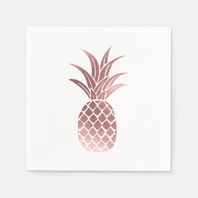 Rose Gold Foil Pineapple Napkins (Front)