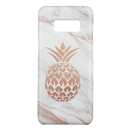 Rose Gold Foil Pineapple on White Marble Case-Mate Samsung Galaxy S8 Case