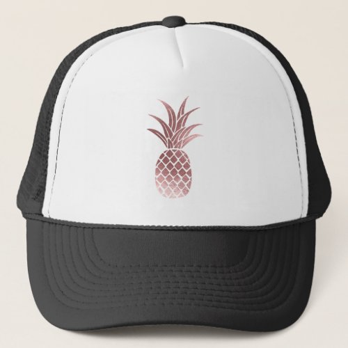 Rose Gold Foil Pineapple Trucker Hat