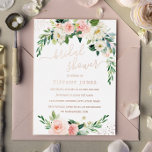 ROSE GOLD FOIL Pink Floral Bridal Shower  Foil Inv Invitation<br><div class="desc">More pretty Bridal Shower Invitations in the Little Bayleigh Store!</div>