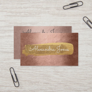 Rose Gold Foil Pink Glitter and Sparkle Pattern Business Card