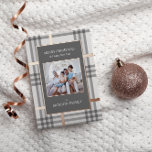 Rose Gold Foil Plaid Holiday Photo Christmas Card<br><div class="desc">Rose Gold Foil Plaid Holiday Photo Christmas Card features simple accents of real foil. Wow your family and friends with this luxury holiday card.</div>