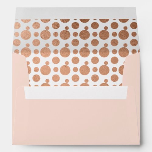 Rose Gold Foil Polka Dot Inside Lined Envelope