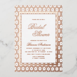 Rose Gold Foil Pressed Geometric Bridal Shower Invitation