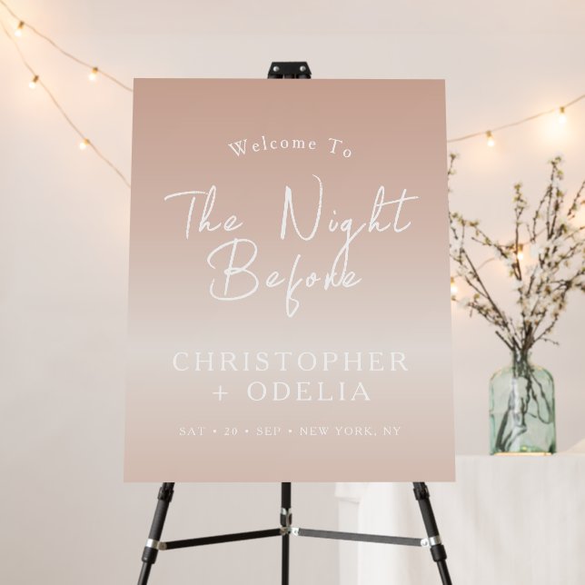 Rose Gold Foil Rehearsal Dinner Wedding Welcome Foam Board (In Situ (Stand))