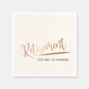 rose gold foil, retirement napkins
