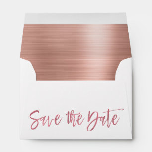 Rose Gold Foil Save the Date Envelope