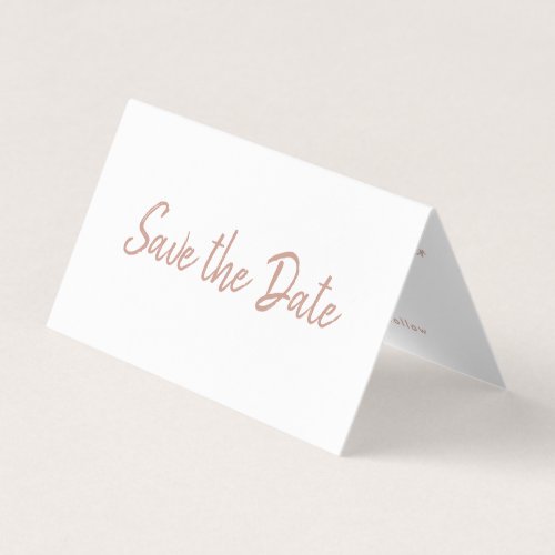 Rose Gold Foil  Script Photo Save The Date Card