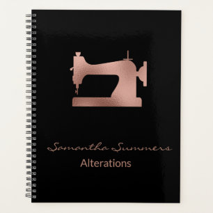 Rose Gold Foil Sewing Machine Alterations Planner