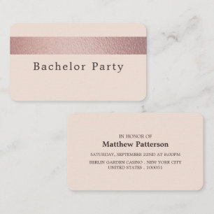 Rose Gold Foil Stripe, Bachelor Party Ticket