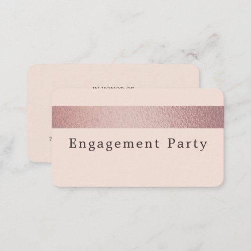 Rose Gold Foil Stripe Engagement Party Ticket