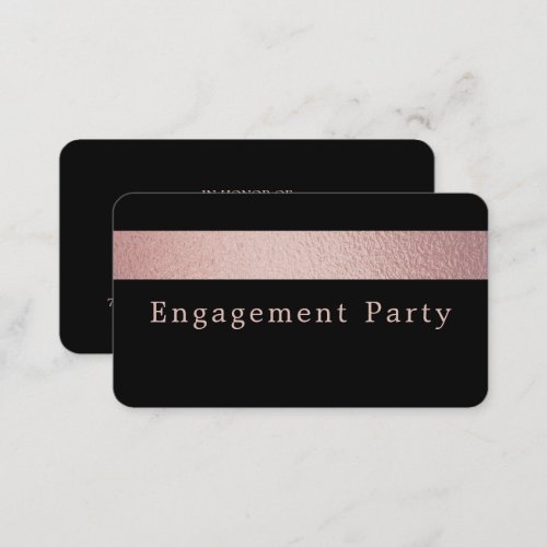 Rose Gold Foil Stripe Engagement Party Ticket