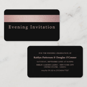 Rose Gold Foil Stripe, Evening Event Ticket Invite