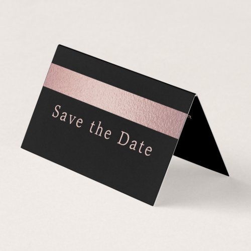 Rose Gold Foil Stripe Photo Save The Date Card
