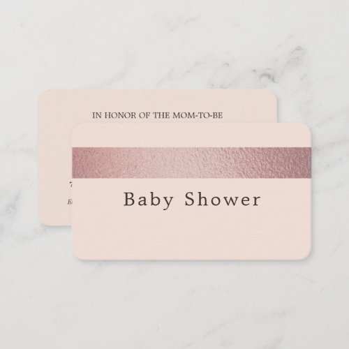 Rose Gold Foil Stripe Pink Baby Shower Ticket