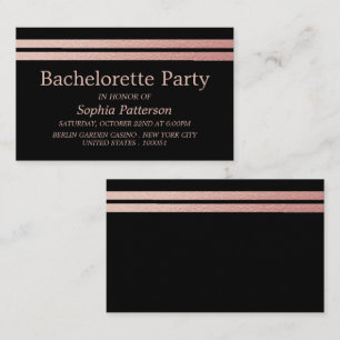 Rose Gold Foil Stripes Bachelorette Party Ticket