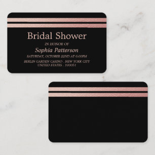 Rose Gold Foil Stripes Bridal Shower Ticket Invite