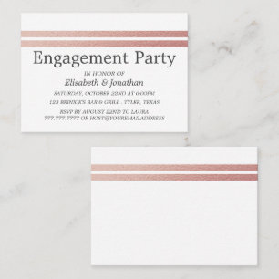 Rose Gold Foil Stripes Engagement Party Ticket