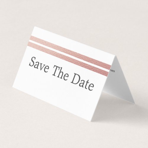 Rose Gold Foil Stripes Photo Save The Date Card