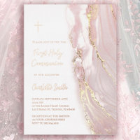 rose gold foil text  First Communion