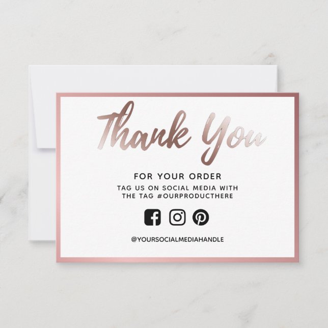 Rose Gold Foil Thank you Custom Media Insert (Front)