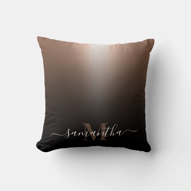 Rose Gold Foil Throw Pillow (Front)