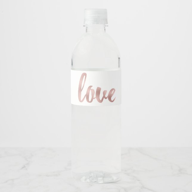 Rose gold foil water bottle label (Front)