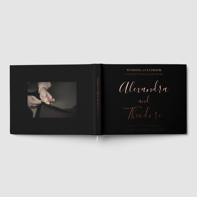 Rose Gold Foil Wedding Guestbook Personalized (Full)