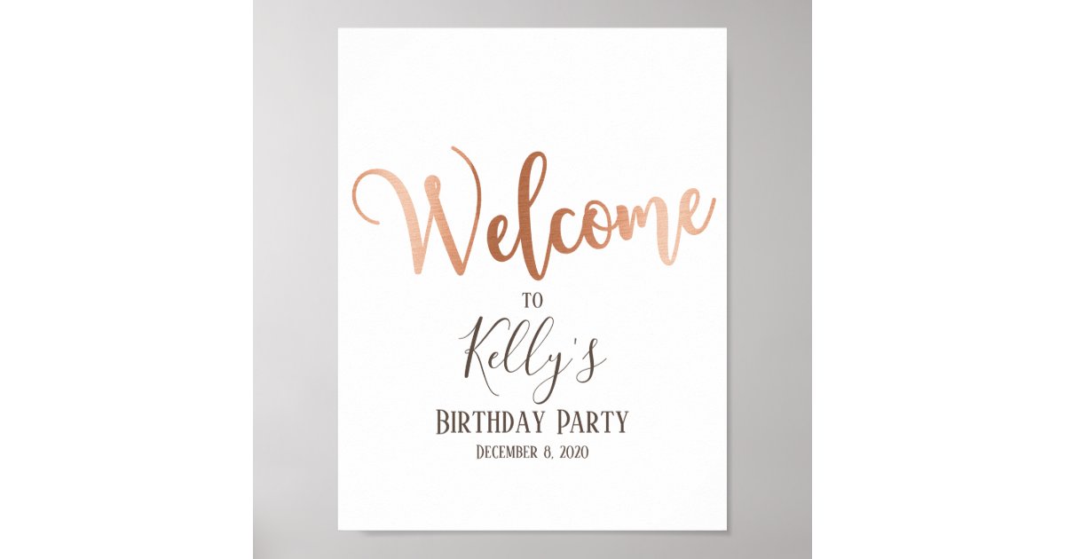 Rose Gold Foil, Welcome Sign | Zazzlecom