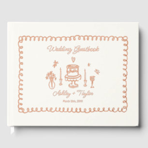 Rose Gold Foil Whimsical Fun Wedding Foil Guest Book
