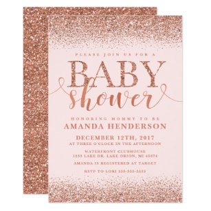 Rose Gold Baby Shower Invitations Zazzle