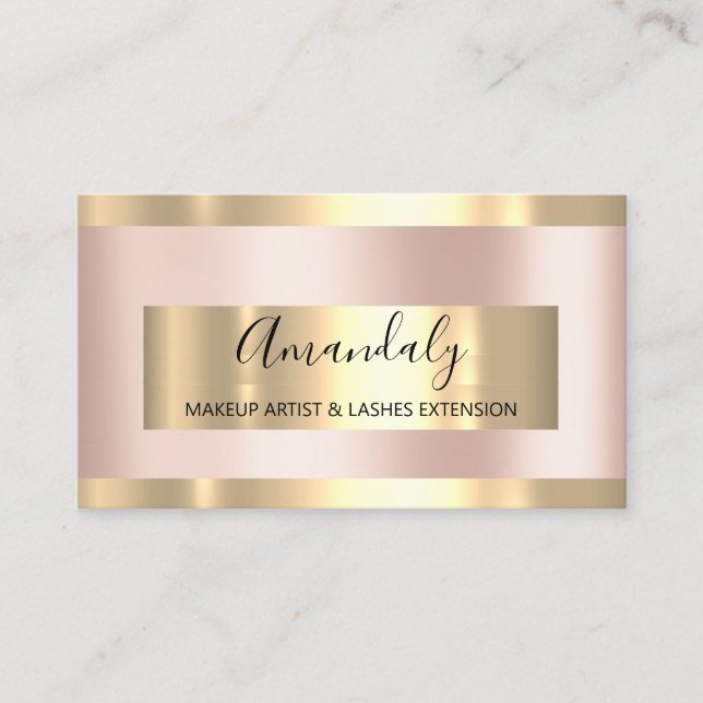 Rose Gold Frame Event Planner Elegant  Business Card (Front)