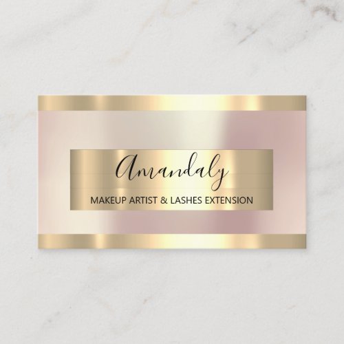 Rose Gold Frame Event Planner Pearly  Business Card