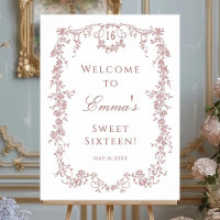 Rose Gold French Frame Sweet 16 Birthday Welcome