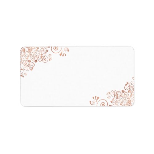 Rose Gold Frills Blank DIY Print Wedding Address Label