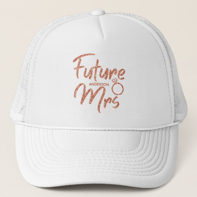 Rose Gold Future Mrs Bride Trucker Hat (Front)