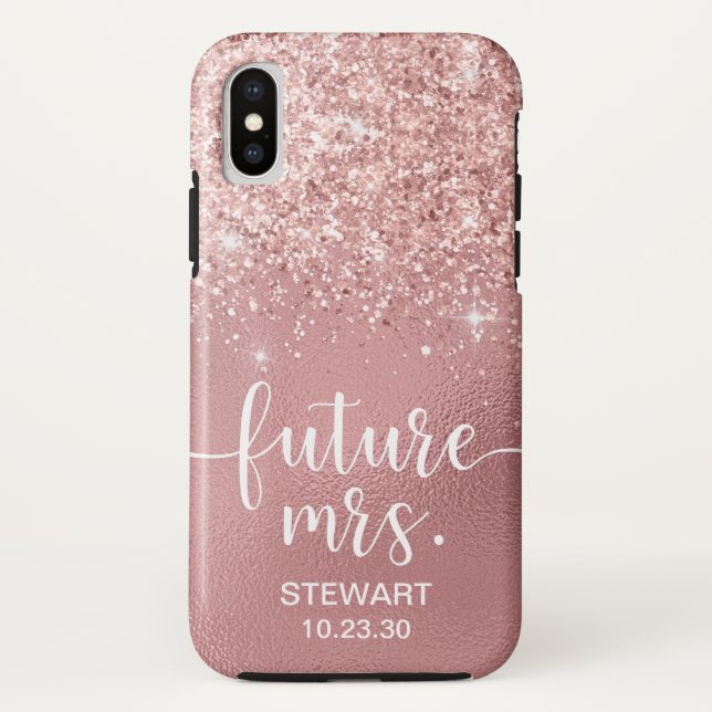 Rose Gold Future Mrs Glitter Case-Mate iPhone Case (Back)