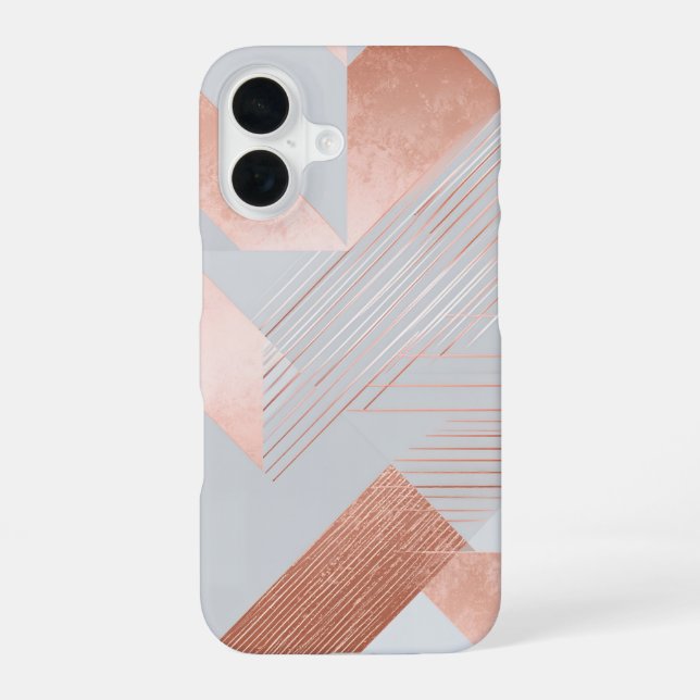 Rose Gold Geometric Abstract Pattern iPhone Case (Back)