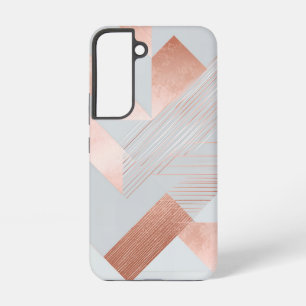 Rose Gold Geometric Abstract Pattern Samsung Galaxy S22 Case