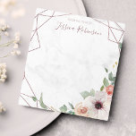 Rose Gold Geometric Floral Bohemian Personalized Notepad<br><div class="desc">Create your own modern and sophisticated style notepads with rose-gold geometric pattern and pink watercolor floral illustration on a marble textured background.</div>